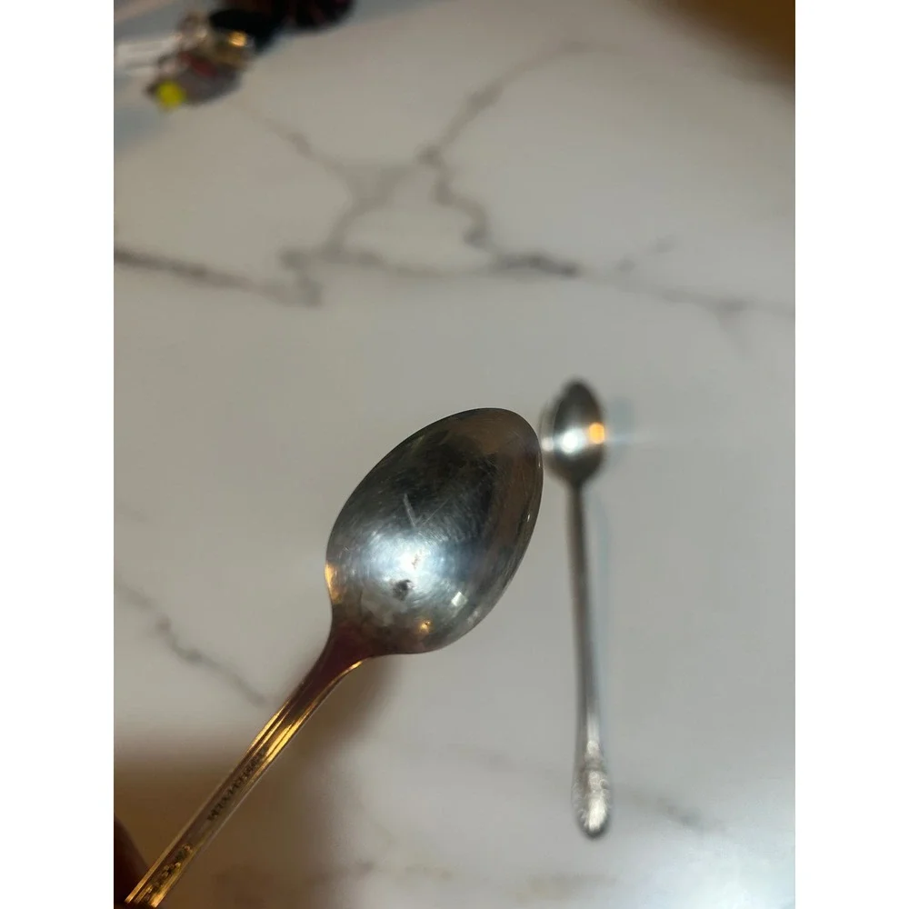 Rogers & Bro Daybreak Silver Plate Iced Tea Spoons Set of 2 Vintage 7.5 Inch
